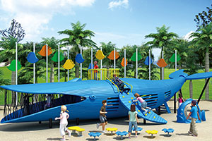 Blue Whale Plaground Children's Slide