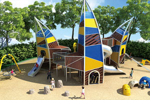 Sailing combined slide - Sailboat kid's slide manufacturers