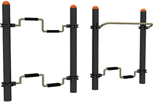Double Stepping Bar Outdoor Fitness Equipment For Park Use