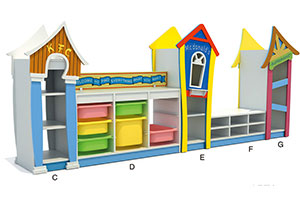 High Quality EN71 Certified Kindergarten Cabinet For Sale