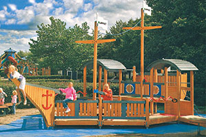 Wooden Ship Playhouse Theme Playground Equipment For Sale