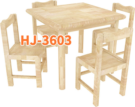 Wooden Square Table Chairs Set For Sale